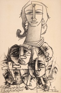 A. S. Rind, 22 x 14 Inch, Charcoal On Paper , Figurative Painting, AC-ASR-420